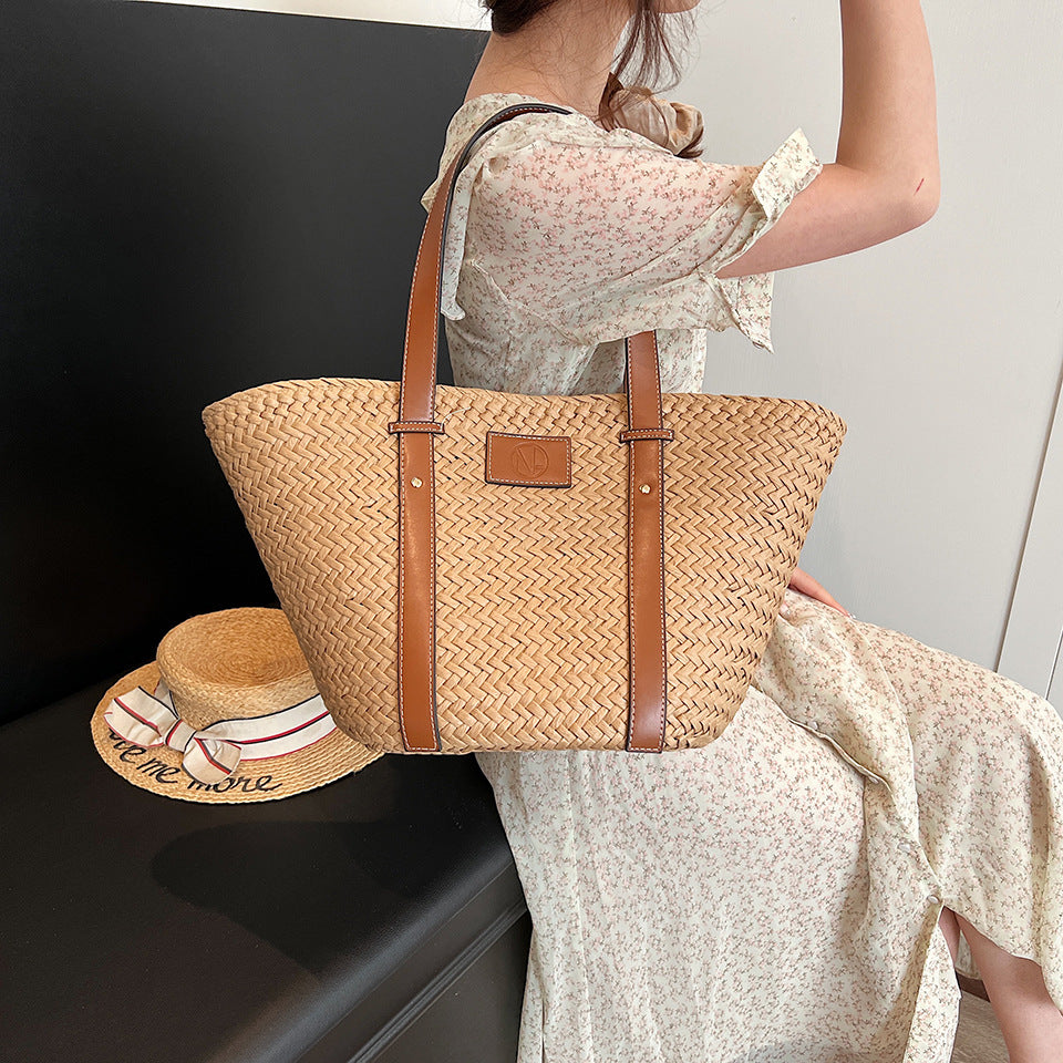 Large Capacity Straw Woven French Portable Crossbody Bags