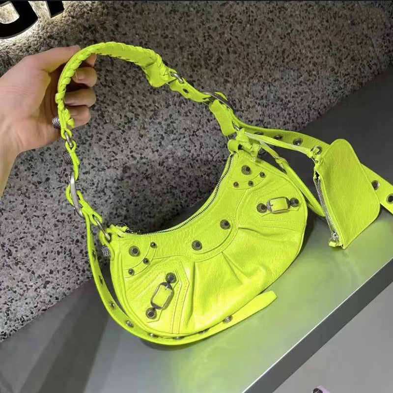 Women's Motorcycle Underarm Rivet Tassel Three-in-one January Shoulder Bags