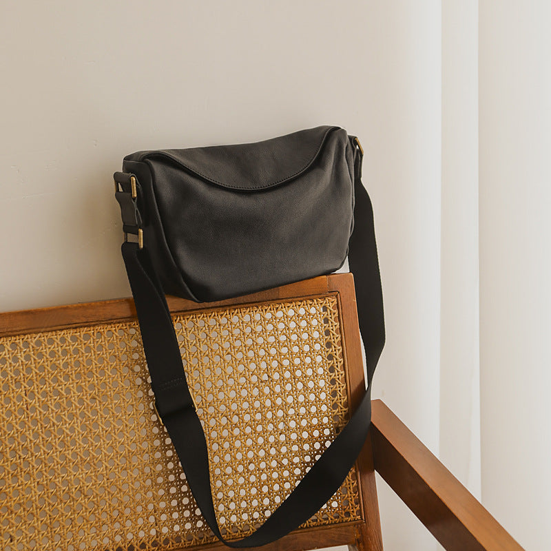 Women's Genuine Leather Artistic Fashion Top Layer Cowhide Crossbody Bags