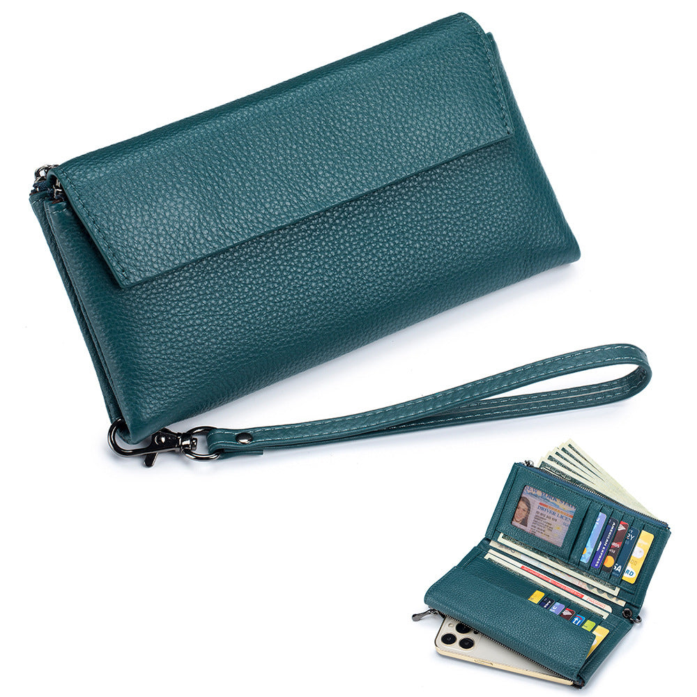 Genuine Leather Soft Long Fashionable Large Ladies Wallets