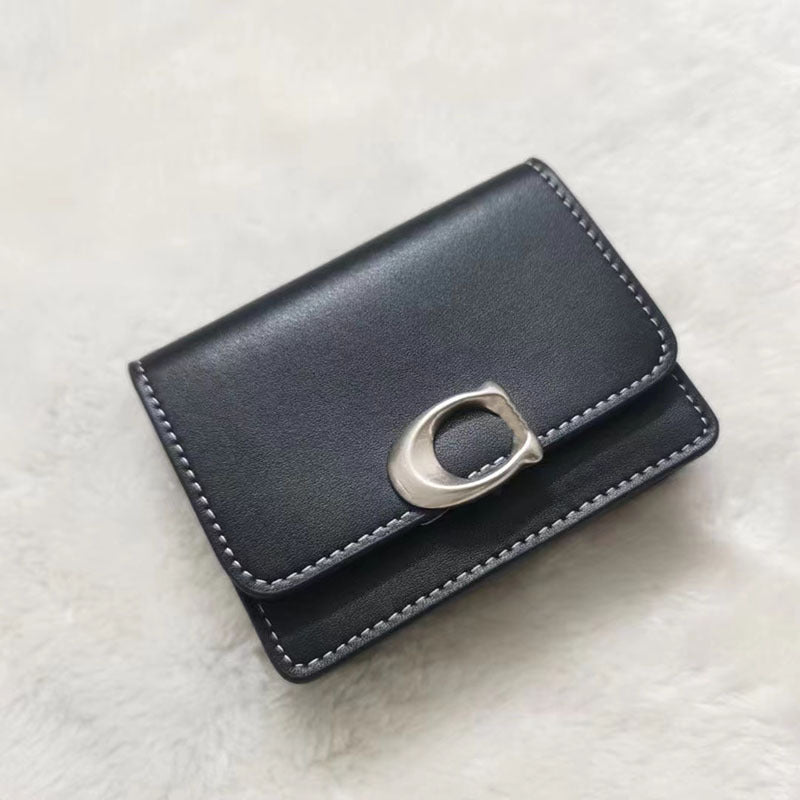 Print Cowhide Retro Magnetic Snap Short Handbags