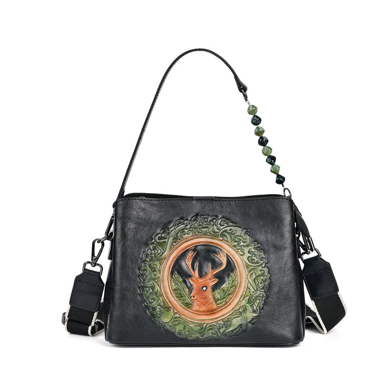 Women's Cowhide Versatile High Quality Underarm Live Crossbody Bags