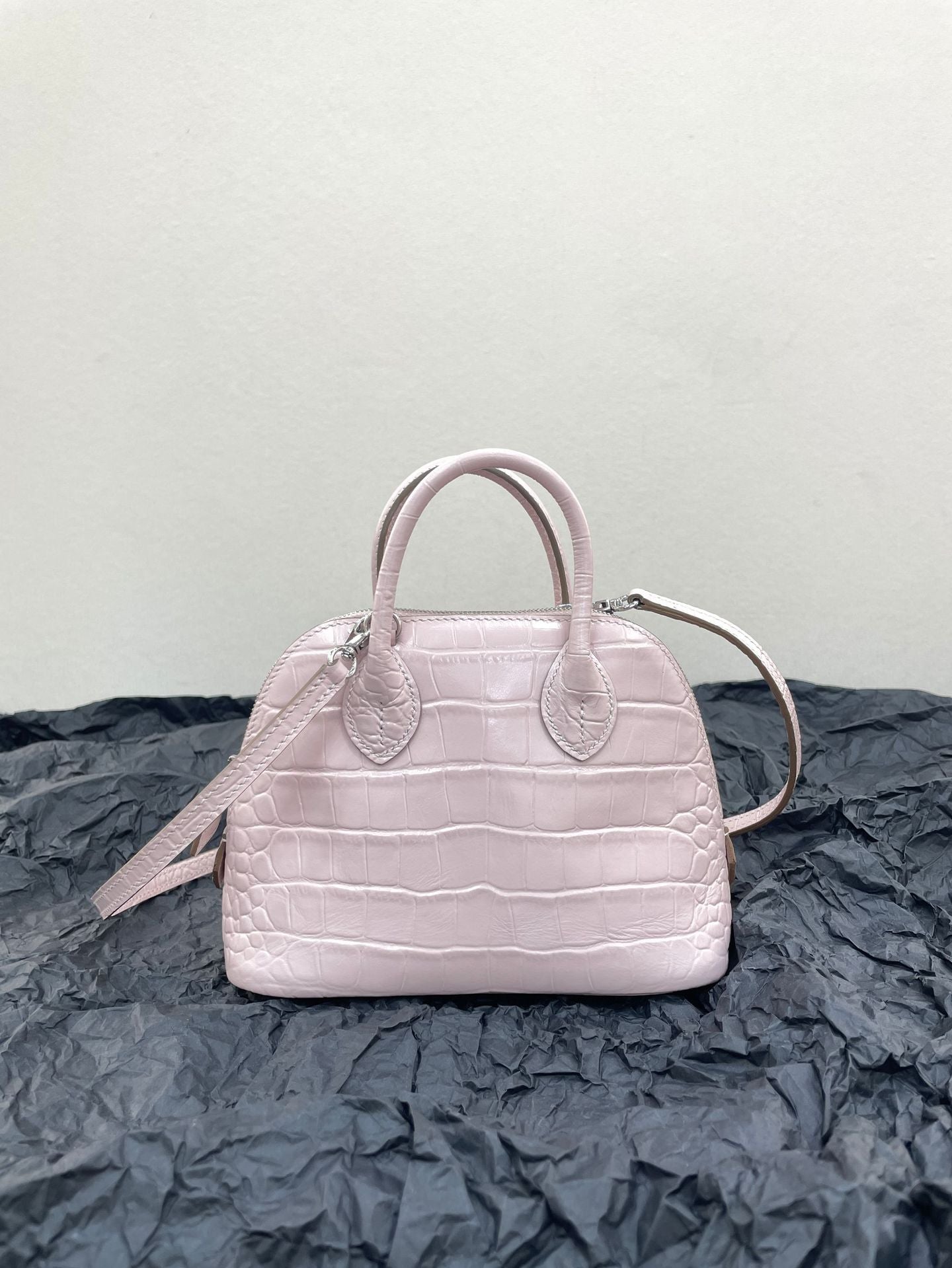 Half Wax Line Cowhide Mini Bowling Little Shell Crossbody Bags
