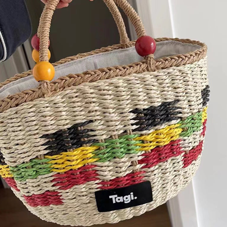 Fruit Woven Portable Picnic Vegetable Basket Handbags