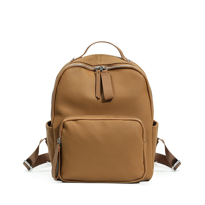 Women's College Portable Computer Lightweight High-grade Leather Backpacks