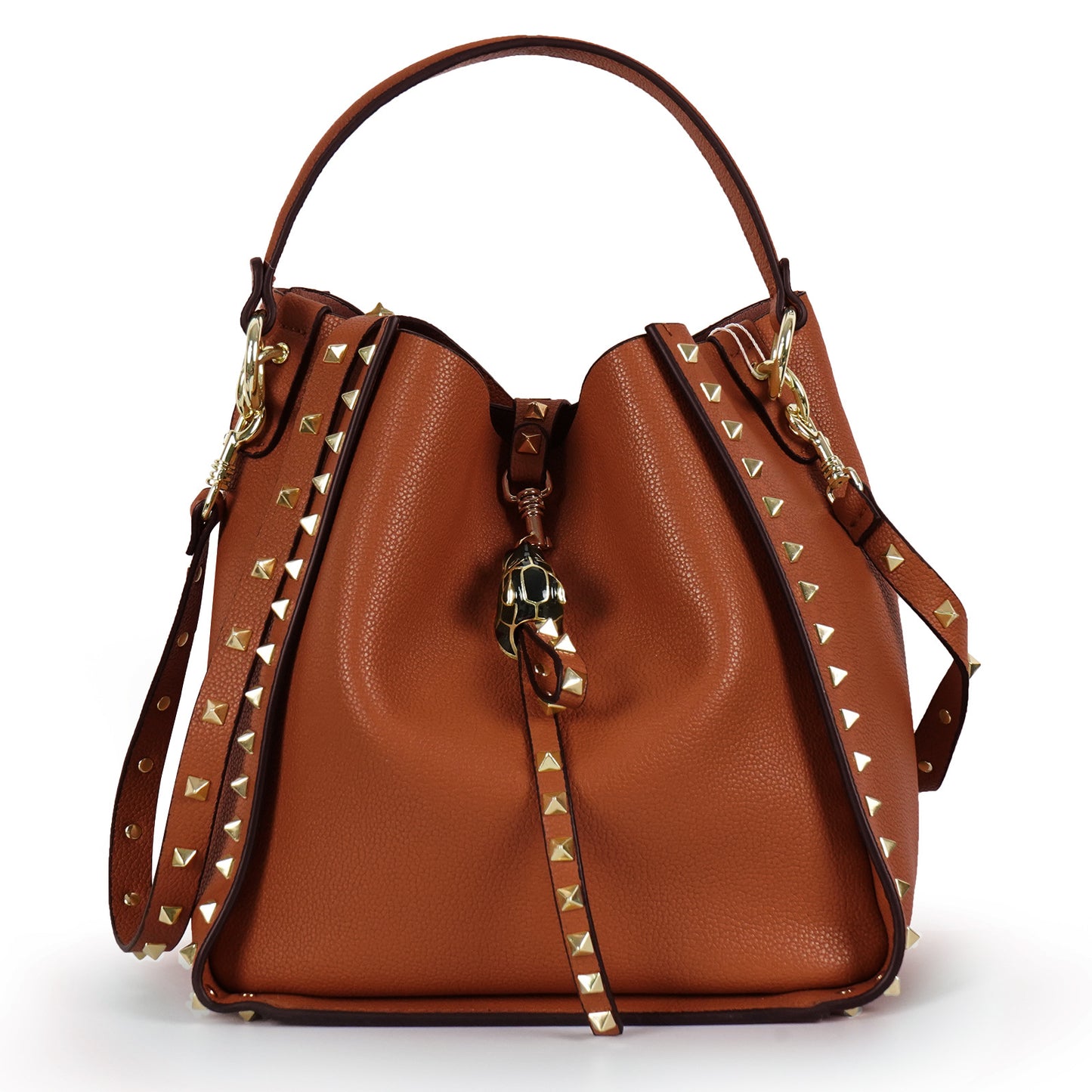 Women's Cow Leather Rivet Vintage Leopard Head Crossbody Bags