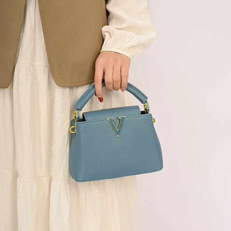 Women's High-grade Lychee Pattern Leather Summer Fashionable Crossbody Bags