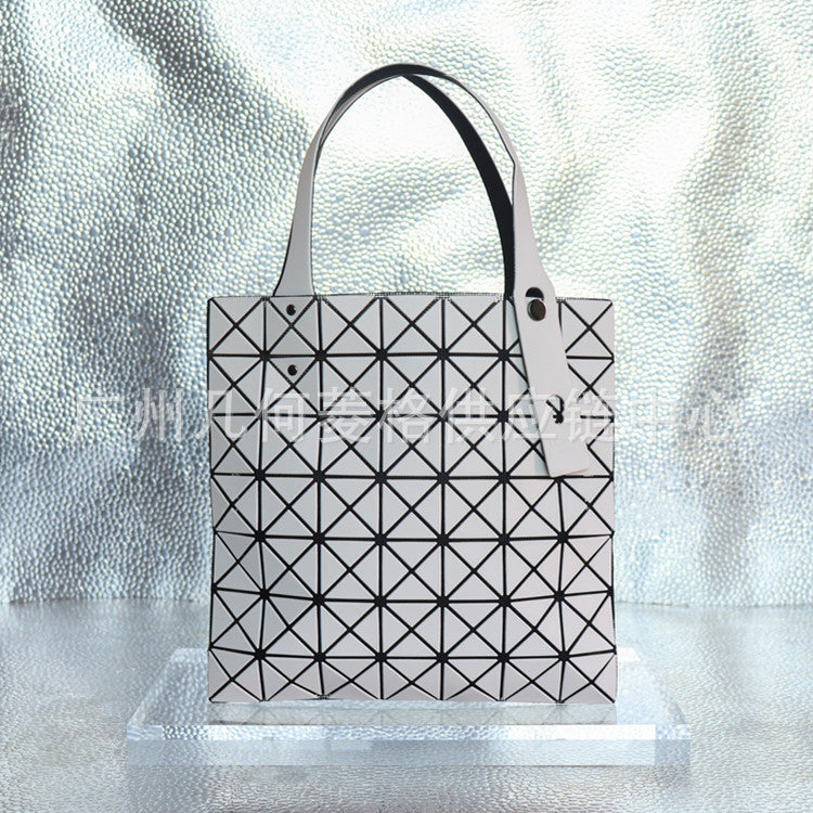 Women's Rhombus Plaid Color Matching Mirror Solid Handbags
