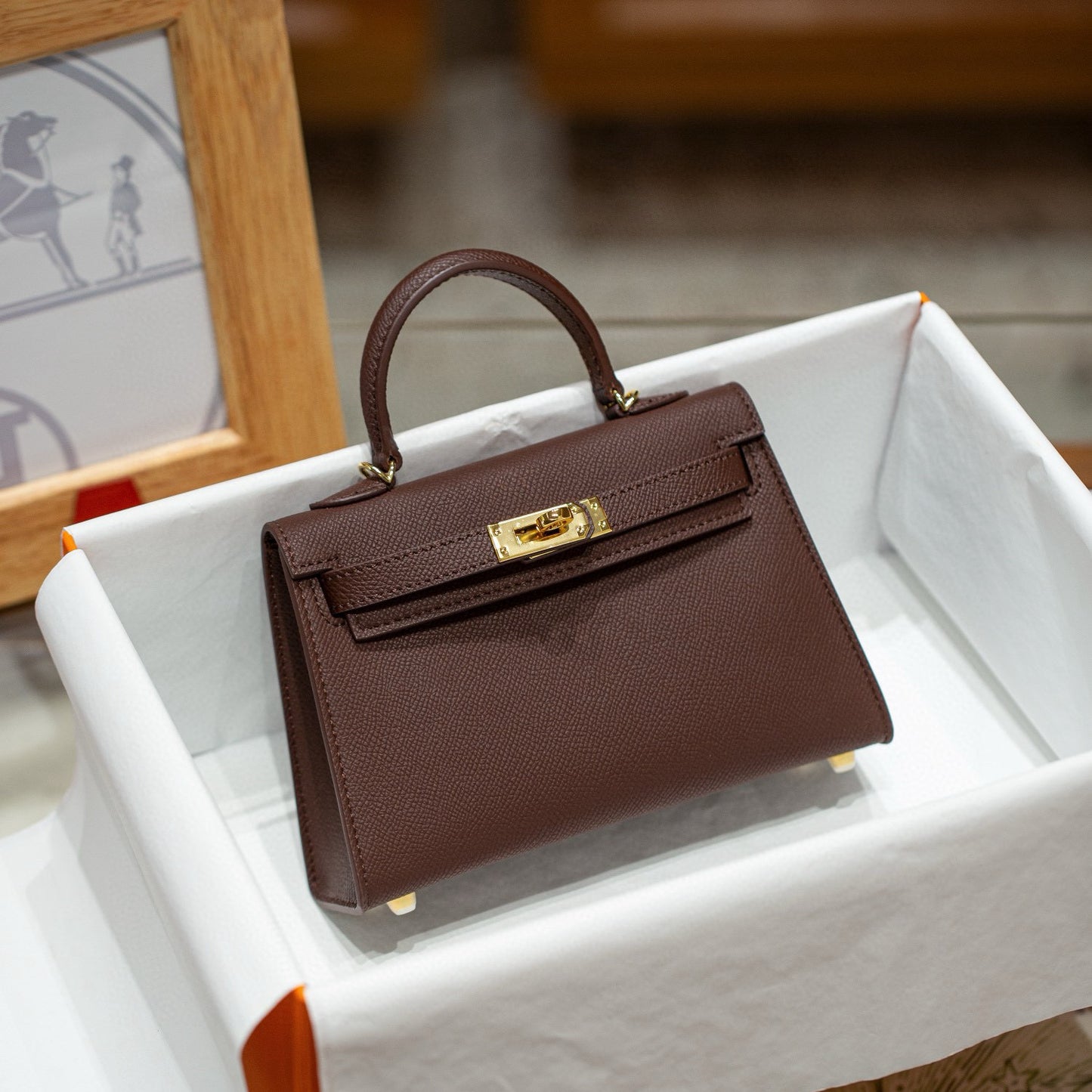 Women's Second Generation Palm Print Cowhide Kelly Crossbody Bags
