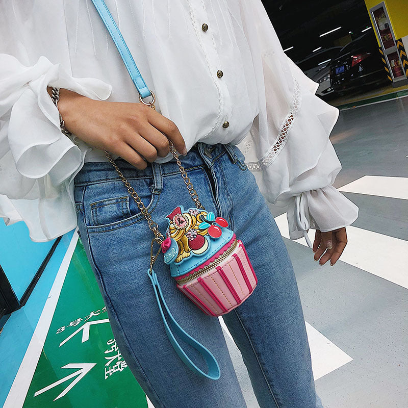 Women's Cute Ice Cream Trendy Striped Korean Shoulder Bags
