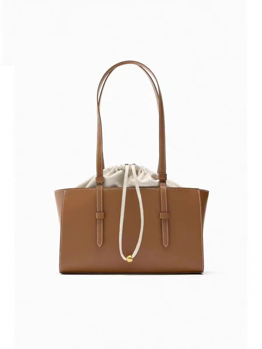 Women's Z Fashionable White City Style Drawstring Bundle Shoulder Bags