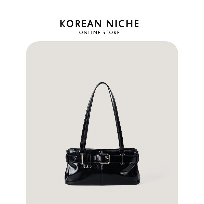 Women's High-grade Versatile Solid Color Magnetic Snap Handbags