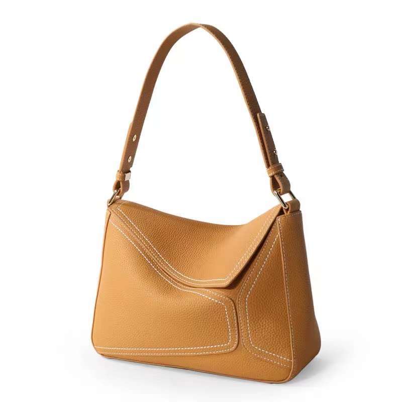 Women's Genuine Leather First Layer Cowhide Geometric Shoulder Bags