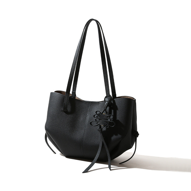 Women's Texture Niche Large Capacity Genuine Commuting Handbags
