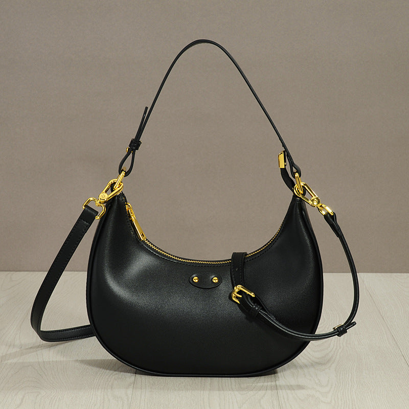 Women's Underarm Carrying Presbyopic Genuine Leather Retro Handbags