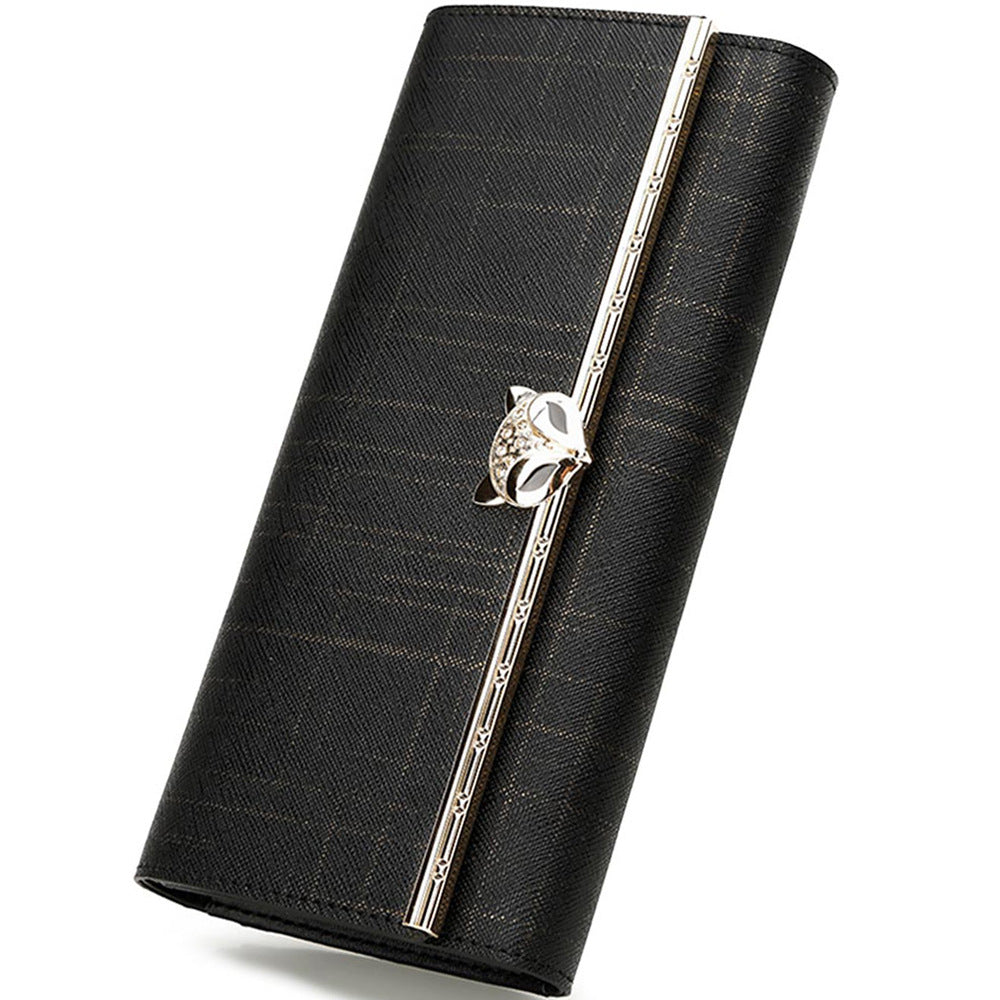Women's Long Cowhide Large Capacity Fashion Korean Ladies Wallets