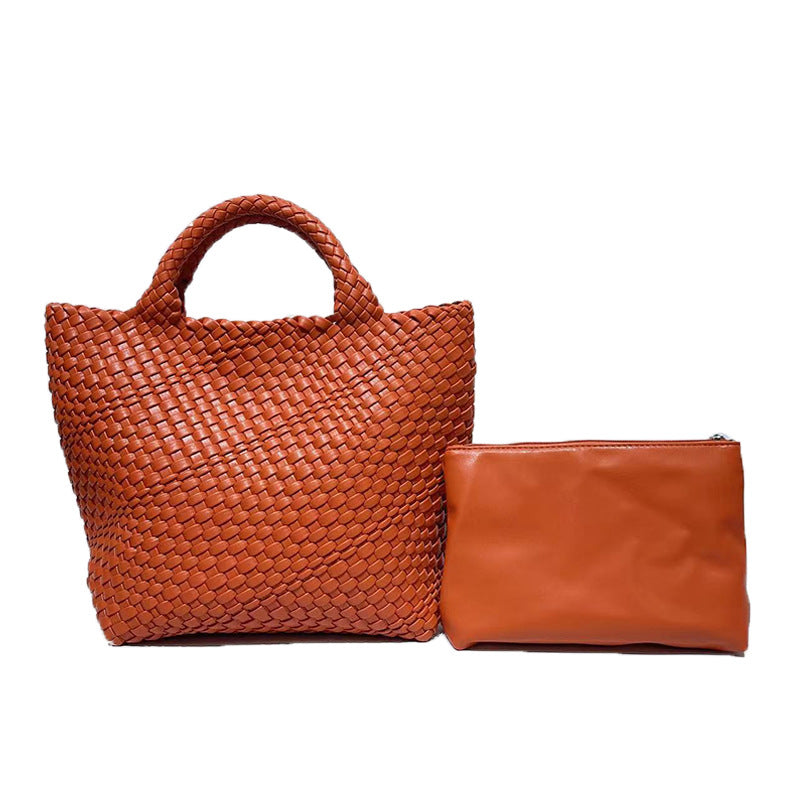 Women's Large Capacity Woven Fashion Double Wrist Shoulder Bags