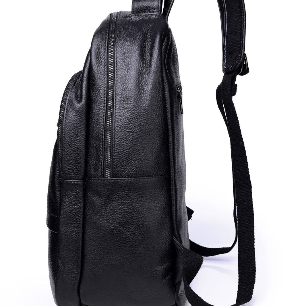Men's Business Korean Fashion Leather Computer Large Backpacks