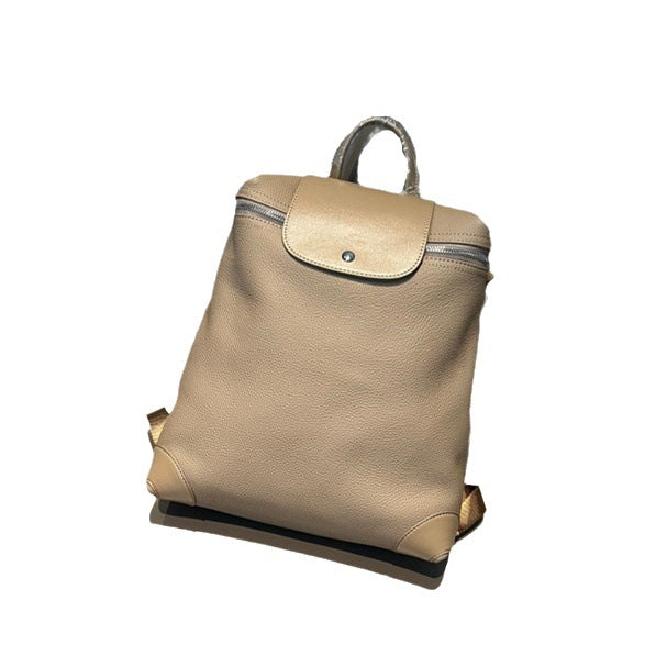 Women's High-grade First Layer Leather Computer Backpacks