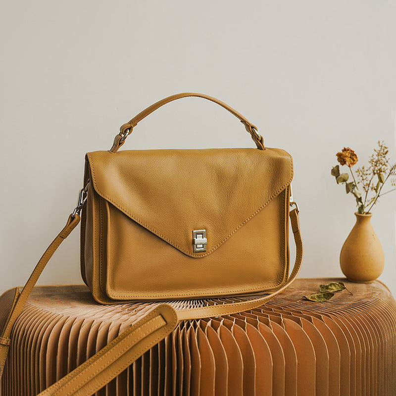 Women's Leather Vintage Simple First Layer Cowhide Handbags