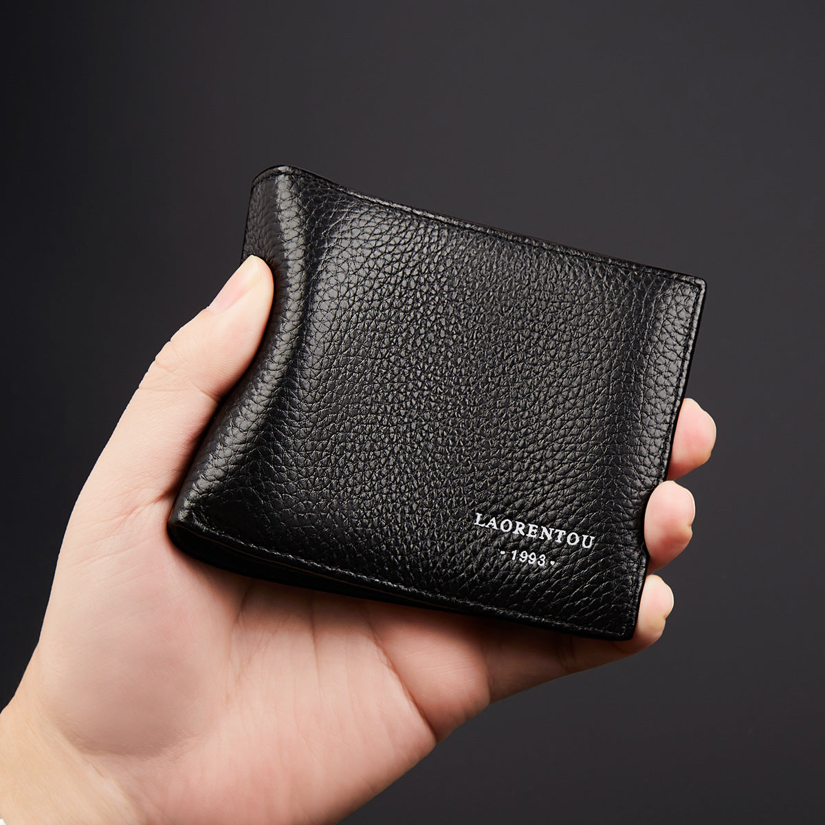 Men's License Leather Short Document First Layer Card Holder
