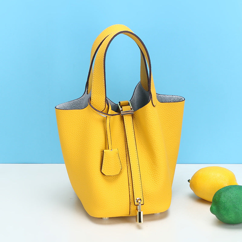 Women's Vegetable Basket Genuine Leather Fashion Soft Handbags