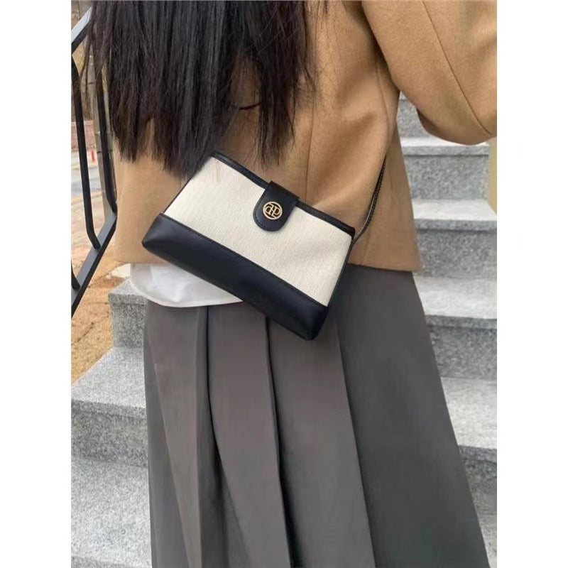 Women's Car Size High Texture Canvas Leather Crossbody Bags