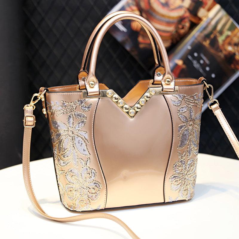 Women's Bright Leather Large Capacity Fashion Direct Bags