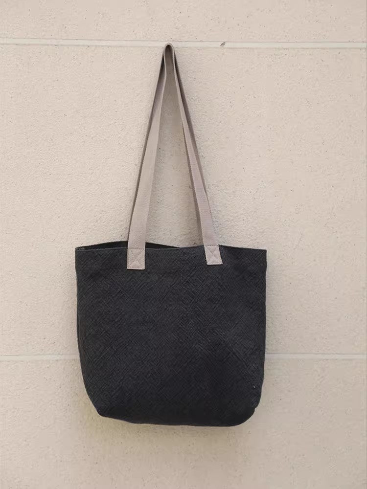 Women's Solid Color Retro Korean Commuter Big Shoulder Bags