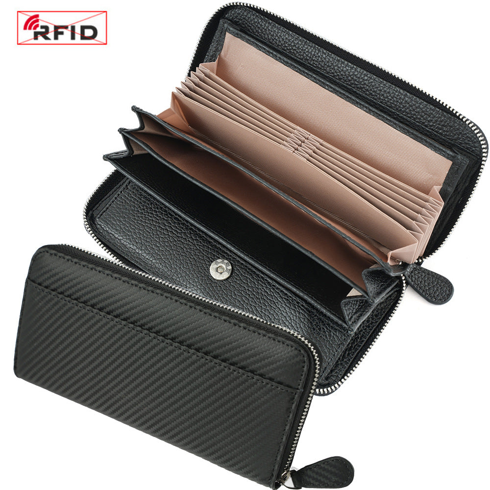 Women's Long Genuine Leather Multiple Slots Large Ladies Wallets