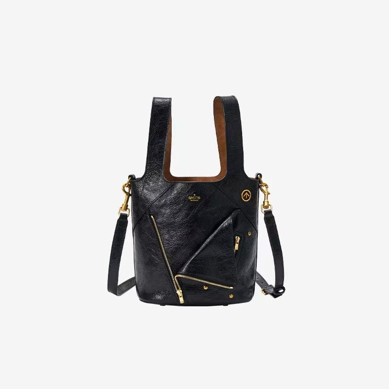 Lapel Retro Easy Matching Genuine Leather Crossbody Bags