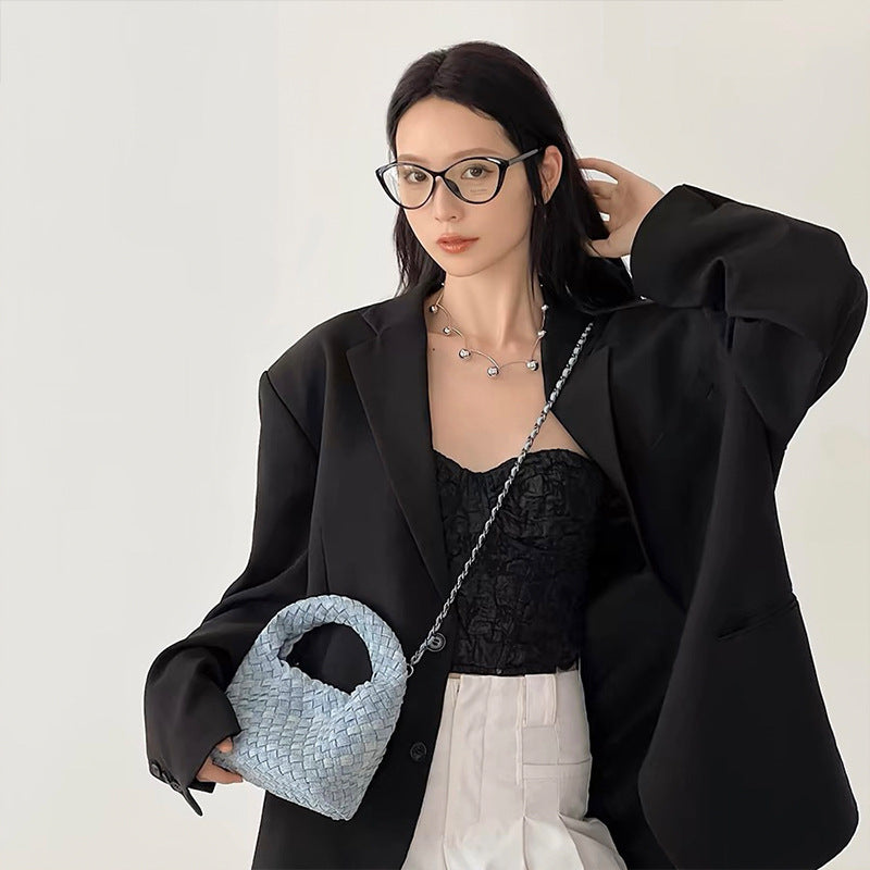 Women's Denim Hand-woven Snowflake Retro Summer High Handbags