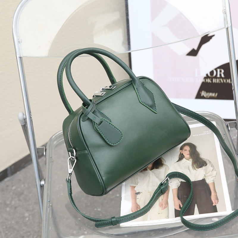 Women's Leather Summer High Sense Niche Pillow First Layer Cowhide Handbags