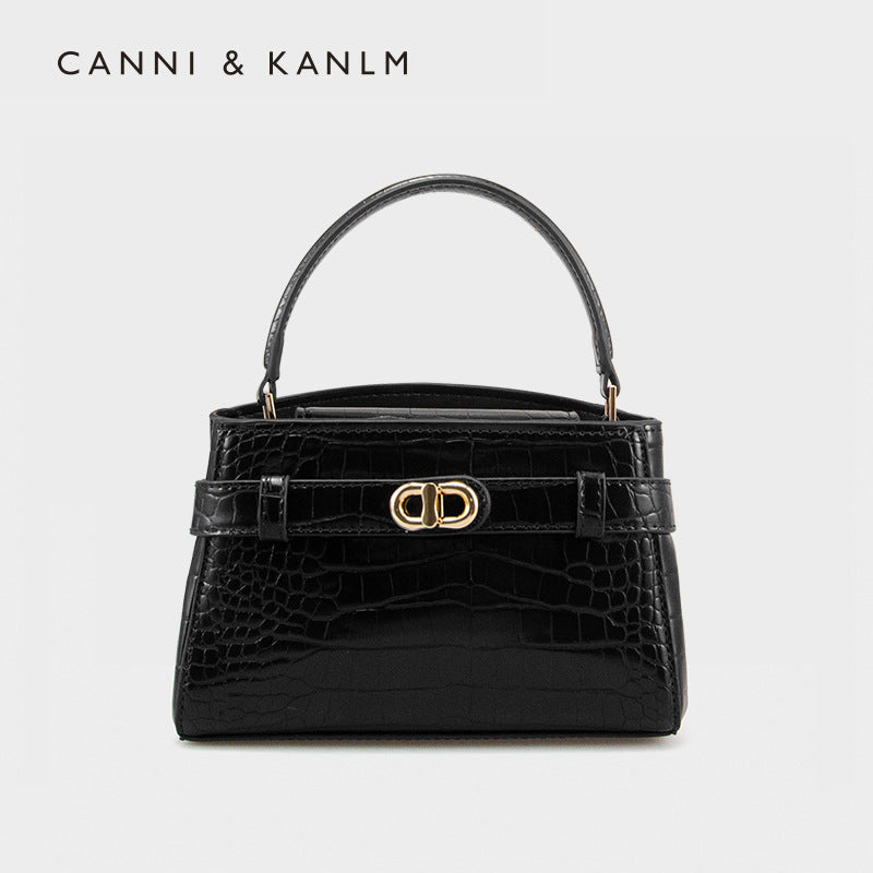 Women's Fashionable Portable Kelly Retro Advanced Texture Shoulder Bags