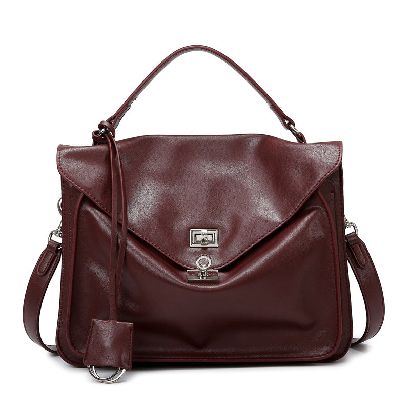 Women's Tanned Soft Leather Light Luxury Large Crossbody Bags
