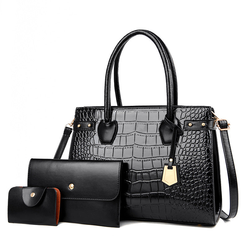 Women's Crocodile Pattern Match Sets Fashion Shoulder Bags
