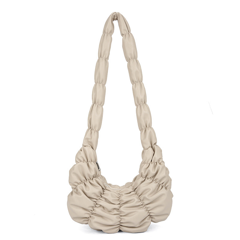 Women's Korean Style Cloud Pleated Underarm Sponge Shoulder Bags