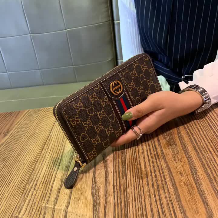 Women's Long Genuine Leather Large Capacity Clutch Ladies Wallets