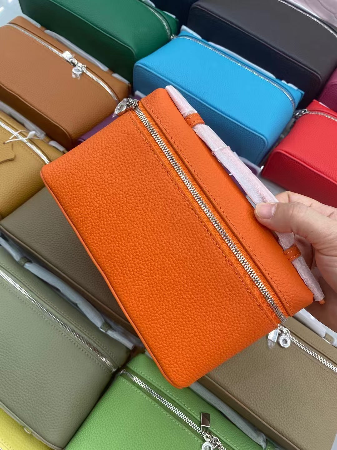 Layer Cowhide Lunch Box Portable Niche Crossbody Bags