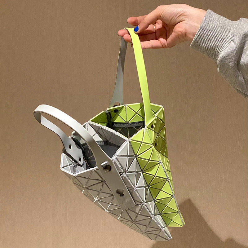 Gemini Double-sided Stitching Geometric Diamond Pattern Handbags