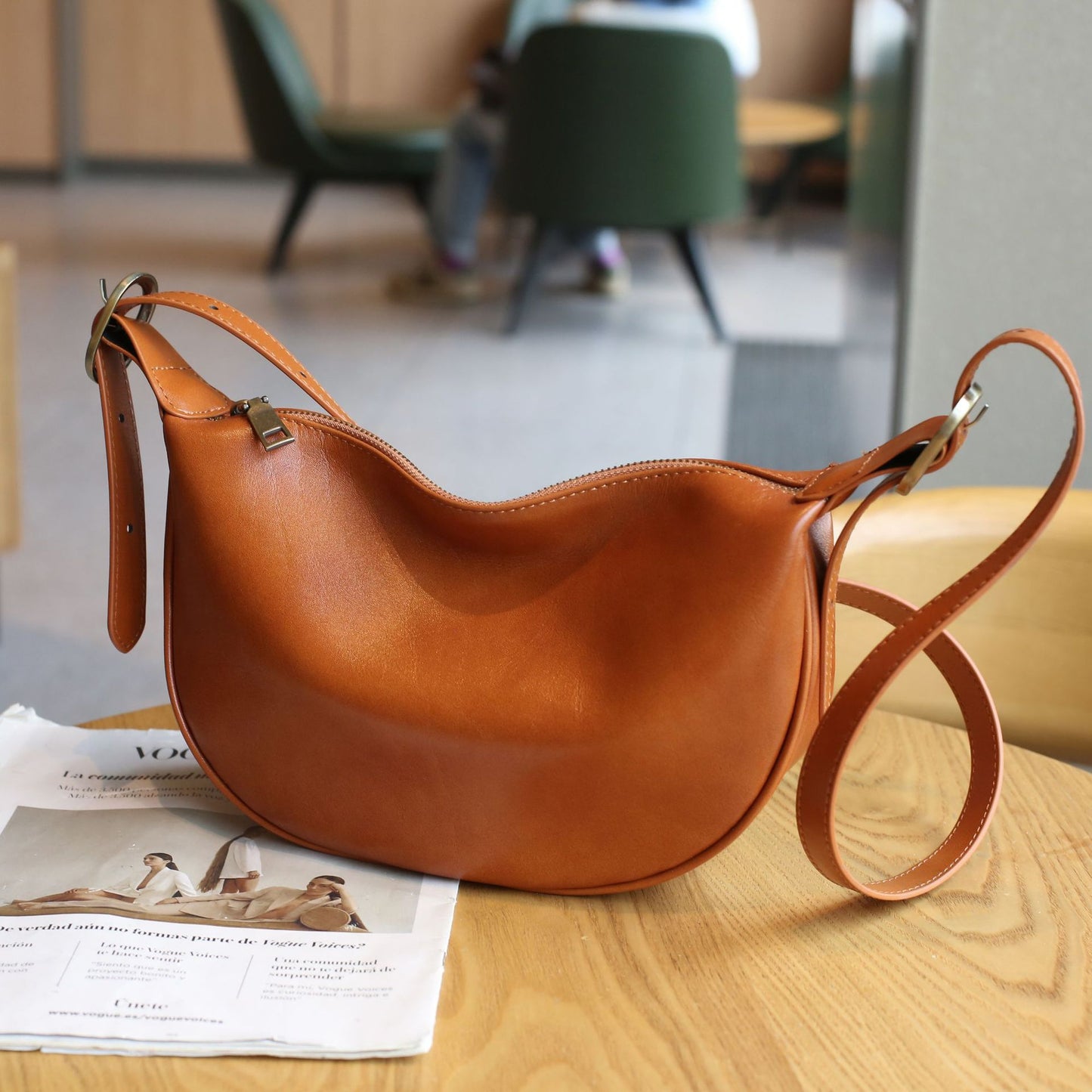 Women's Tanned Fashionable Summer First Layer Cowhide Shoulder Bags
