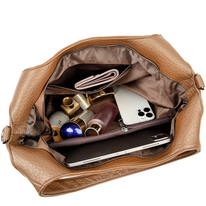 Women's Soft Leather Commuting Large Fashion Underarm Shoulder Bags