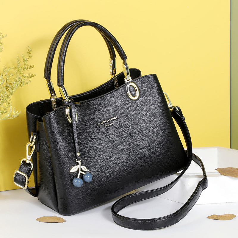 Women's Cool Simple Soft Leather Mother Handbags