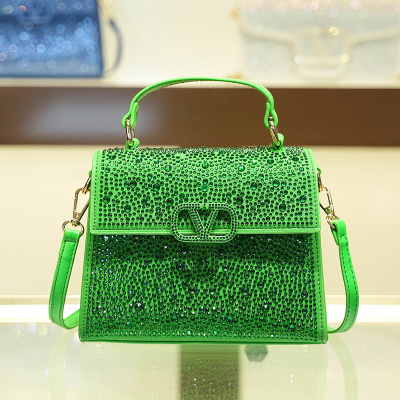 Women's Light Diamond High Quality Fashion Rhinestone Letters Crossbody Bags