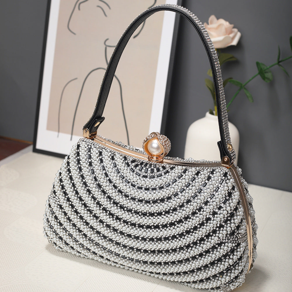 Women's Retro Beautiful Pearl Diamond Fashion Banquet Evening Bags