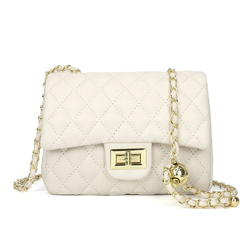 Women's Leather Style Chain First Layer Cowhide Fashion Bags