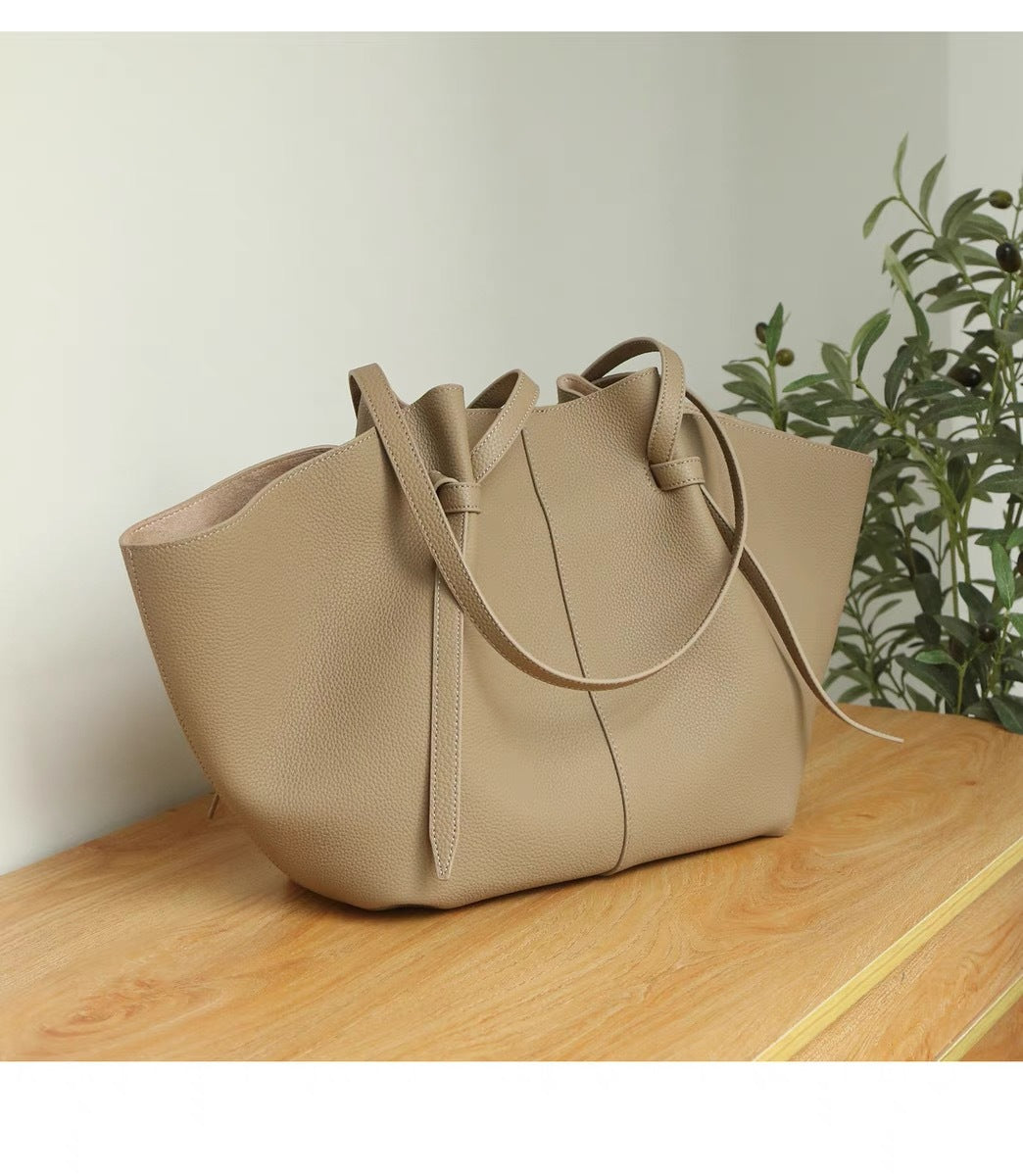 Matching First Layer Soft Cowhide Portable Wings Shoulder Bags