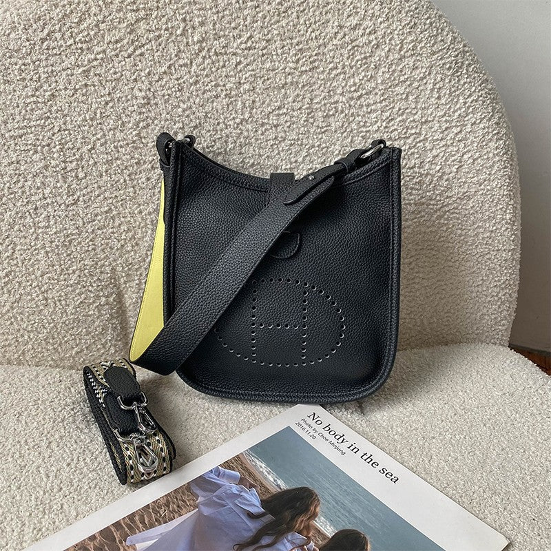 Women's Genuine Leather First Layer Cow Wide Crossbody Bags