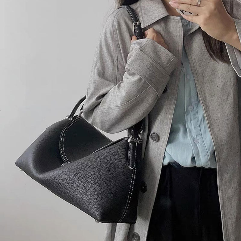 Women's Pillow Underarm Fashion Cattlehide Leather Commuter Bags