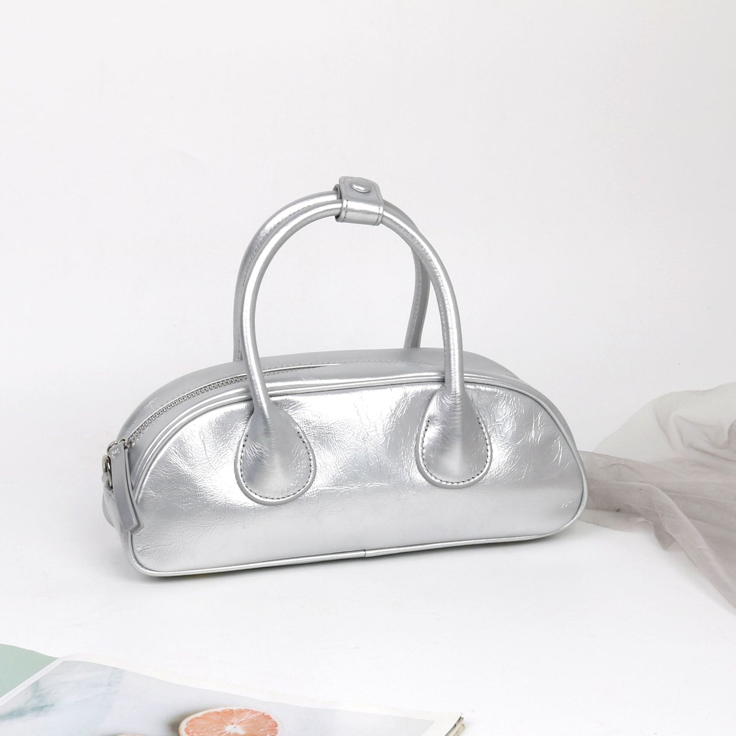 Baguette Niche Designer Portable Size Bowling Handbags